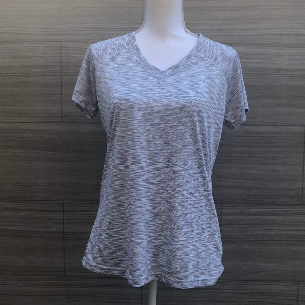 26 International Athletic Collection Shirt L Grey Space Dye V-Neck AC21063